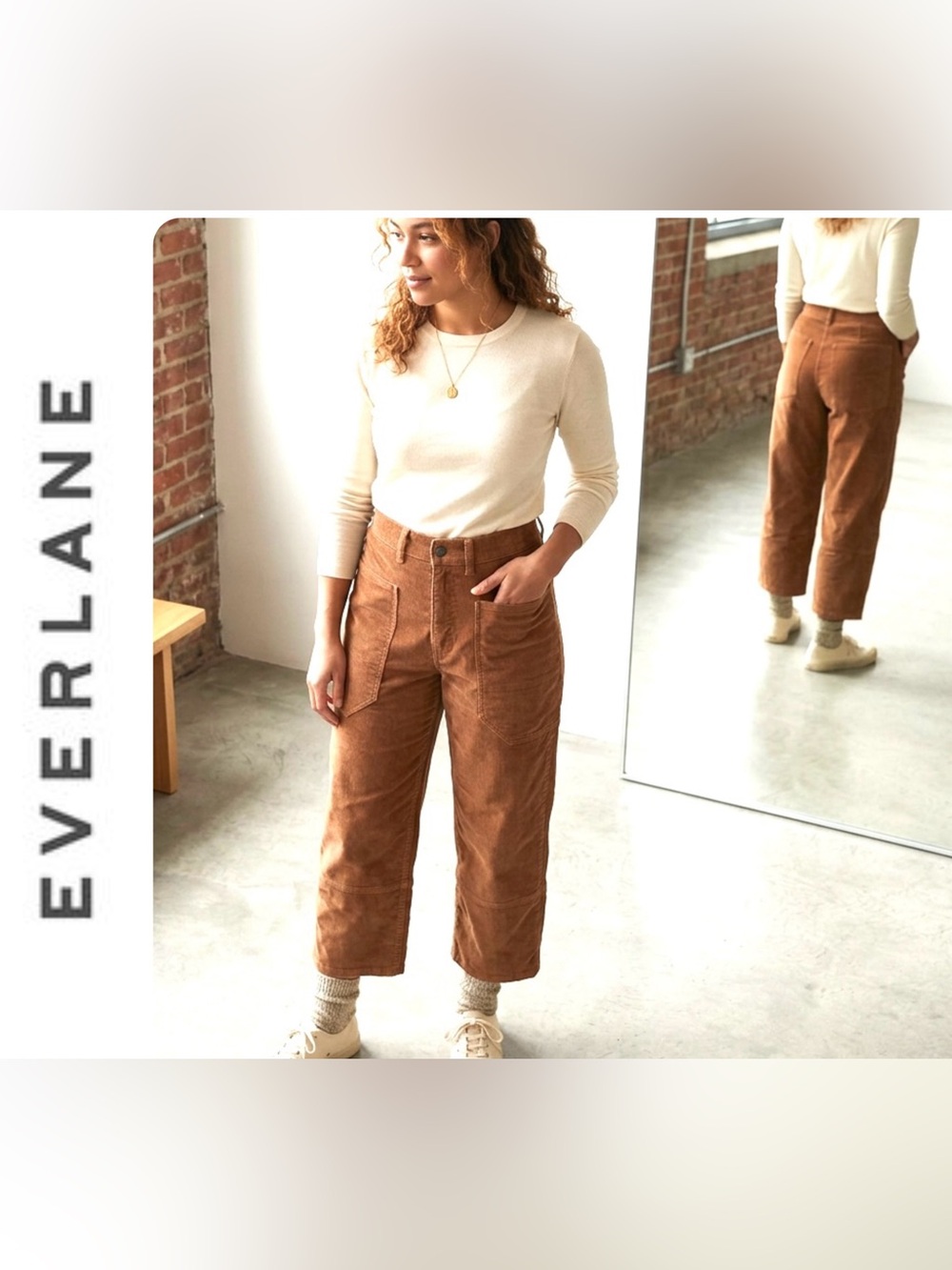 Everlane Corduroy Wide-Leg Utility Crop Pants - 4 NWOT